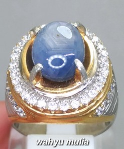 gambar jual Batu Cincin Blue Safir Star Asli natural bersertifikat ster birma srilangka ceylon harga khasiat ciri _6