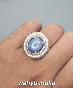 gambar jual Batu Cincin Blue Safir Star Asli natural bersertifikat ster birma srilangka ceylon harga khasiat ciri _7