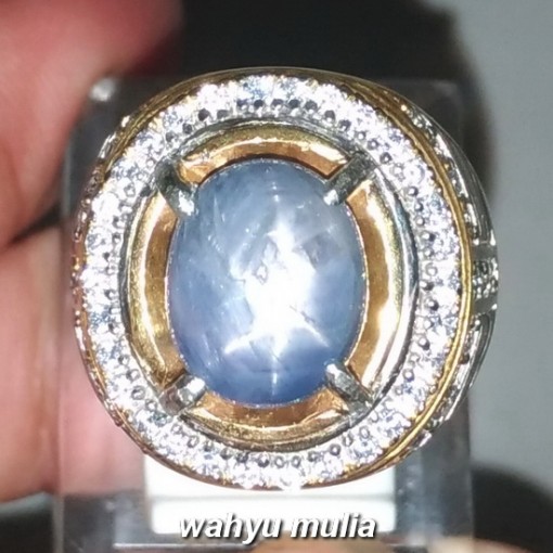 gambar jual Batu Cincin Blue Safir Star Asli natural bersertifikat ster birma srilangka ceylon harga khasiat ciri _8