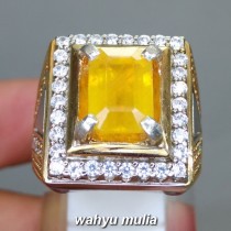 Cincin Batu Yakut Kuning Golkar Yellow safir kotak Asli  