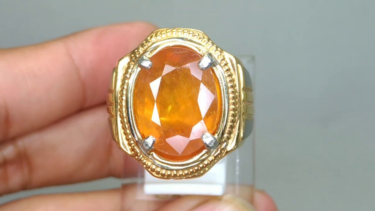 Cincin Batu Akik orange safir Yakut Asli (Kode 1317) Wahyu Mulia