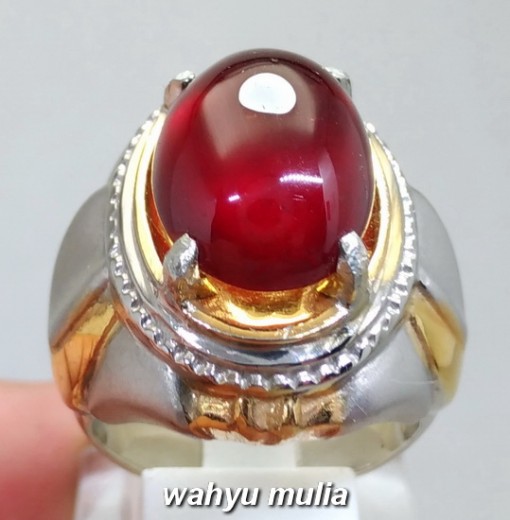 foto jual Cincin Batu Garnet Ceylon Merah Jumbo Asli harga murah termahal bagus bersertifikat kegunaan ciri_3