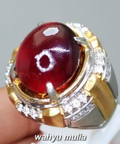 gambar Batu Cincin Natural Merah Garnet Ceylon Big size Asli bersertifikat memo manfaat ciri jenis star ungu harga murah termahal_1