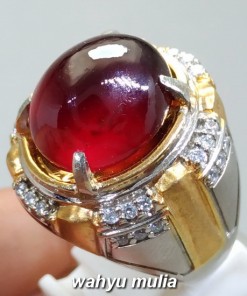 gambar Batu Cincin Natural Merah Garnet Ceylon Big size Asli bersertifikat memo manfaat ciri jenis star ungu harga murah termahal_5