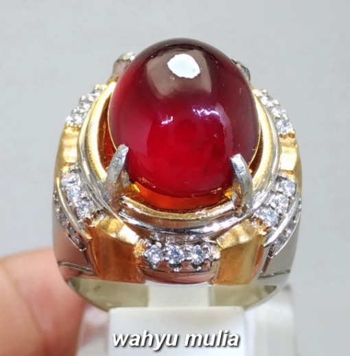 gambar Batu Cincin Natural Merah Garnet Ceylon Big size Asli bersertifikat memo manfaat ciri jenis star ungu harga murah termahal_6