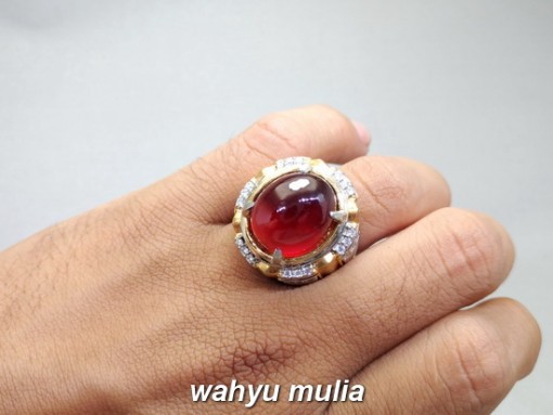 gambar Batu Cincin Natural Merah Garnet Ceylon Big size Asli bersertifikat memo manfaat ciri jenis star ungu harga murah termahal_7