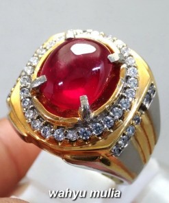 gambar Cincin Batu natural Ruby Merah Delima Asli bersertifikat memo afrika birma mozambiq bagus harga manfaat ciri jenis menyala_1