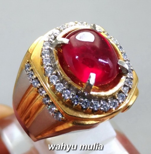 gambar Cincin Batu natural Ruby Merah Delima Asli bersertifikat memo afrika birma mozambiq bagus harga manfaat ciri jenis menyala_2