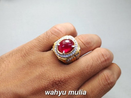 gambar Cincin Batu natural Ruby Merah Delima Asli bersertifikat memo afrika birma mozambiq bagus harga manfaat ciri jenis menyala_4