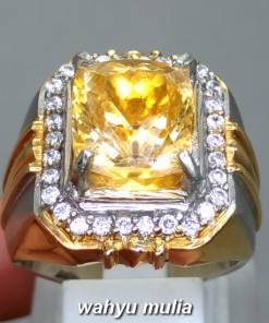 gambar jual Batu Cincin Permata Yellow Citrine Yakut Asli natural golden emas kalimantan khasiat harga ciri liontin_3