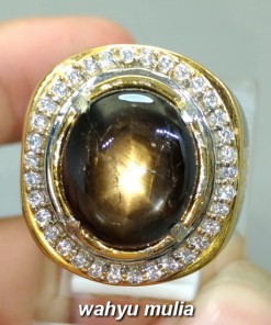 jual gambar Cincin Batu Bangsing Black Safir Star golden Kresnadana Asli natural bersertifikat bali harga ciri manfaat_4