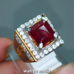 Cincin Batu Ruby Merah Delima Kotak Asli  Kode 1356 