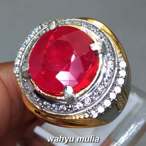 Ruby Corundum Merah Delima Batu Cincin Permata Asli bersertifikat di jual beli afrik birma ukuran besar jumbo ciri harga khasiat_1