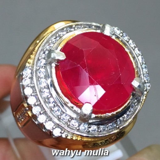 Ruby Corundum Merah Delima Batu Cincin Permata Asli bersertifikat di jual beli afrik birma ukuran besar jumbo ciri harga khasiat_2