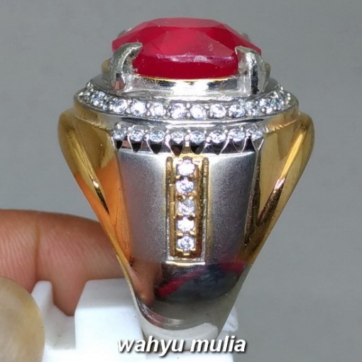 Ruby Corundum Merah Delima Batu Cincin Permata Asli bersertifikat di jual beli afrik birma ukuran besar jumbo ciri harga khasiat_4