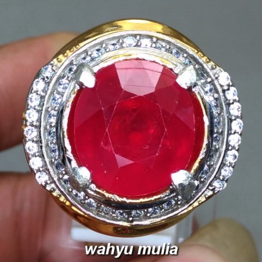 Ruby Corundum Merah Delima Batu Cincin Permata Asli bersertifikat di jual beli afrik birma ukuran besar jumbo ciri harga khasiat_6