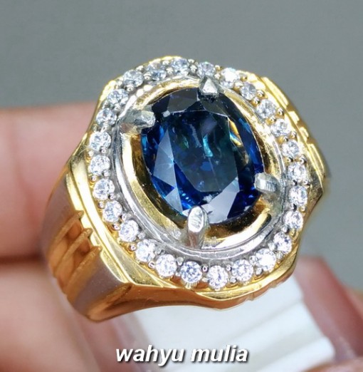 foto Batu Cincin Natural Royal Blue Kyanite Selon Asli bersertifikat srilangka biru tua kegunaan ciri kegunaan_1