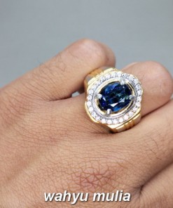 foto Batu Cincin Natural Royal Blue Kyanite Selon Asli bersertifikat srilangka biru tua kegunaan ciri kegunaan_5