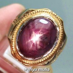 Cincin Batu Akik Ruby Star 6 Bintang Asli Kode 1439 