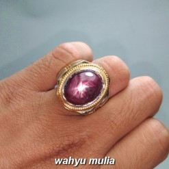 Cincin Batu  Akik Ruby Star 6 Bintang Asli Kode 1439 