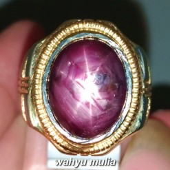 Cincin Batu Akik Ruby Star 6 Bintang Asli  Kode 1439 