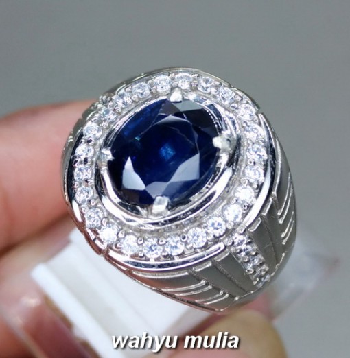 foto jual Cincin Batu Permata Royal Blue Kyanite Biru Ceylon Asli safir bersertifikat srilangka bagus ciri harga manfaat_1