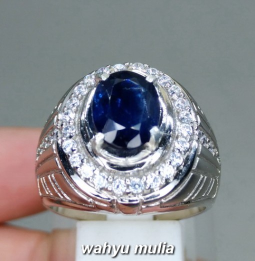 foto jual Cincin Batu Permata Royal Blue Kyanite Biru Ceylon Asli safir bersertifikat srilangka bagus ciri harga manfaat_3