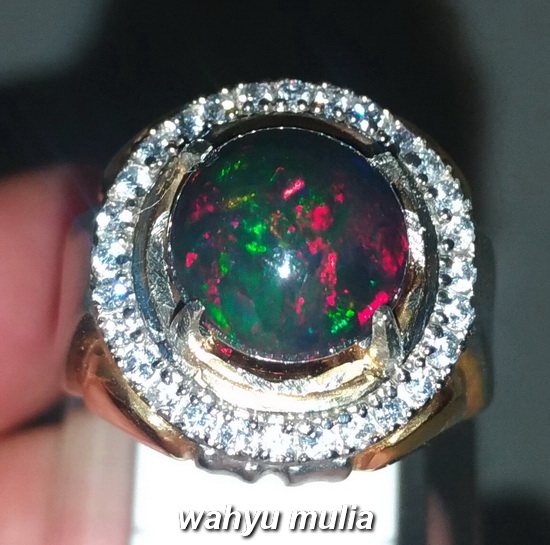  Black  Opal  Kembang Jarong batu  cincin kalimaya Asli Kode 