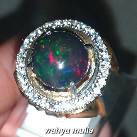  Black  Opal  Kembang Jarong batu  cincin kalimaya Asli Kode 