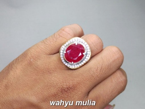 gambar jual Cincin Batu Permata Mirah Delima Ruby Faset Asli memo natural no heat birma afrika ciri harga khasiat_7