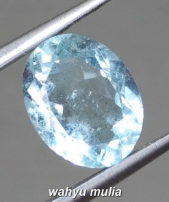 gambar jual Permata Batu Natural Aquamarine Biru Asli beli bersertifikat santa maria srilangka khasiat jenis ciri harga cewek kecil_1