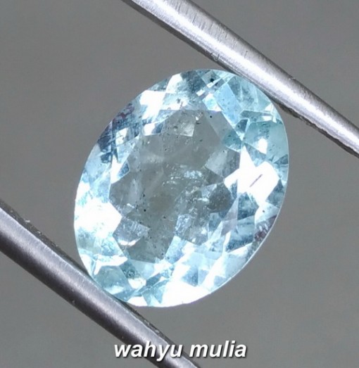 gambar jual Permata Batu Natural Aquamarine Biru Asli beli bersertifikat santa maria srilangka khasiat jenis ciri harga cewek kecil_3