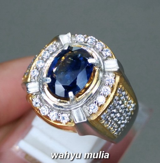 gambar jual Batu Cincin Permata Natural Royal Blue Kyanite Ceylon Asli srilangka bersertifikat blue safir australi ciri harga khasiat_3