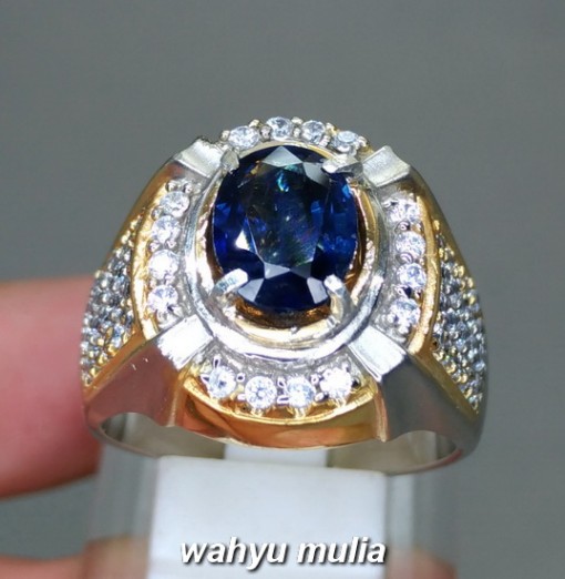 gambar jual Batu Cincin Permata Natural Royal Blue Kyanite Ceylon Asli srilangka bersertifikat blue safir australi ciri harga khasiat_4