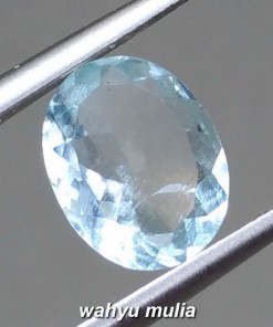 image jual Natural Batu Permata Aquamarine Beryl Biru ceylon blue santa maria bersertifikat kegunaan ciri jenis harga murah bagus biru tua_2