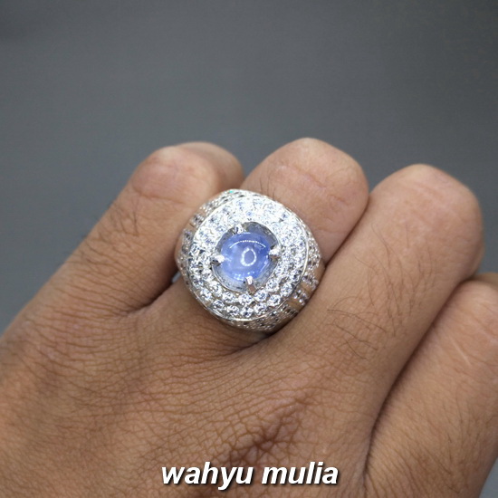 Blue Safir Ceylon Star Srilangka Batu Cincin  Asli  Kode 
