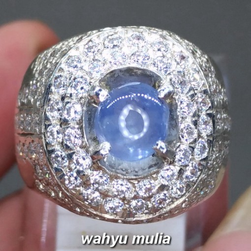Blue Safir Ceylon Star Srilangka Batu Cincin Asli natural bersertifikat ciri harga kegunaan _6