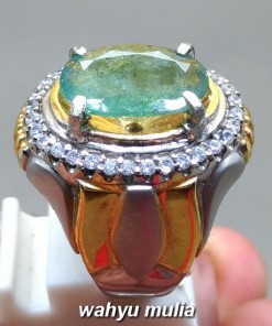 foto Batu Cincin Zamrud Emerald Beryl asli bersertifikat memo kolombia ciri harga khasiat kalimantan brazil afrika tua muda besar jumbo_3