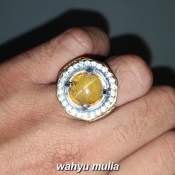  Batu  cincin Mata Kucing Apatite cat eye  Bulat asli Kode 