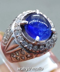 foto Natural Batu Cincin Blue Safir asli bersertifikat afrika srilangka ceylon ciri harga khasiat kristal bersertifikat memo gri_2