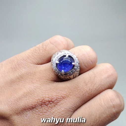 foto Natural Batu Cincin Blue Safir asli bersertifikat afrika srilangka ceylon ciri harga khasiat kristal bersertifikat memo gri_4