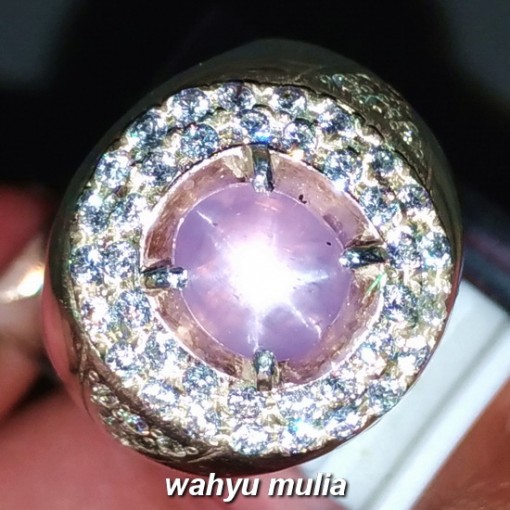 gambar Batu Cincin Pink Safir Star Ceylon Srilangka Asli natural bersertifikat kegunaan bagus top harga jenis macam ciri palsu king_1