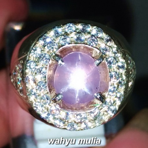 gambar Batu Cincin Pink Safir Star Ceylon Srilangka Asli natural bersertifikat kegunaan bagus top harga jenis macam ciri palsu king_5