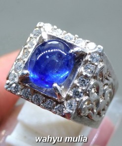 gambar Cincin Batu Akik Blue Safir asli bersertifikat ceylon afrika srilangka memo jenis harga manfaat_2