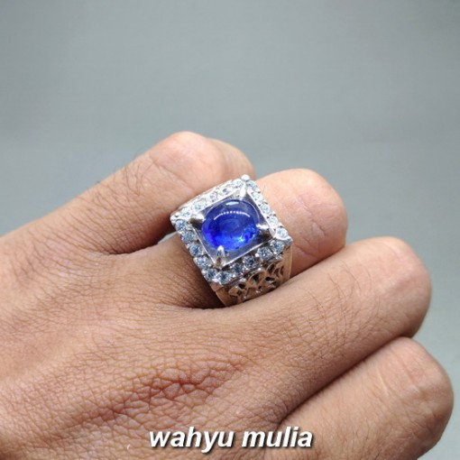 gambar Cincin Batu Akik Blue Safir asli bersertifikat ceylon afrika srilangka memo jenis harga manfaat_3