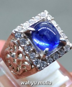 gambar Cincin Batu Akik Blue Safir asli bersertifikat ceylon afrika srilangka memo jenis harga manfaat_5