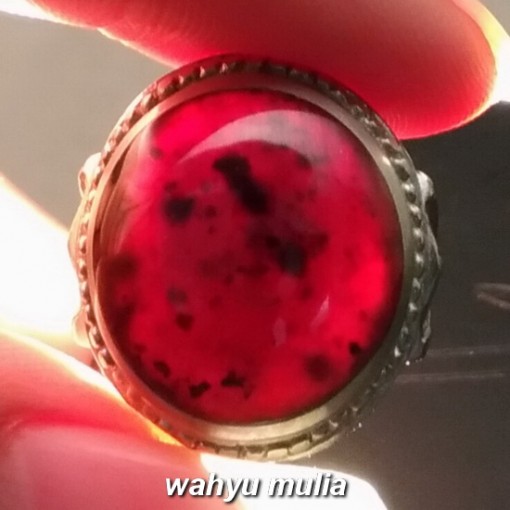 gambar Cincin Batu Akik Yaman Wulung Sinar Merah Asli natural bersertifikat berkhodam khasiat ciri mantra harga_5