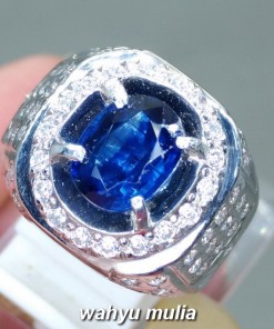 gambar jual Batu Cincin Blue Kyanite Ceylon Safir Ausi asli srilangka bersertifikat berkhodam australi royal ciri harga khasiat_1