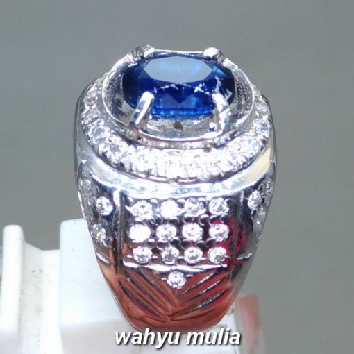 gambar jual Batu Cincin Blue Kyanite Ceylon Safir Ausi asli srilangka bersertifikat berkhodam australi royal ciri harga khasiat_3