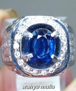 gambar jual Batu Cincin Blue Kyanite Ceylon Safir Ausi asli srilangka bersertifikat berkhodam australi royal ciri harga khasiat_5